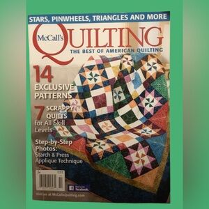 Quilting Magazine w/14 Exclusive Patterns, 7 Scrapy Quilts for all skill levels.